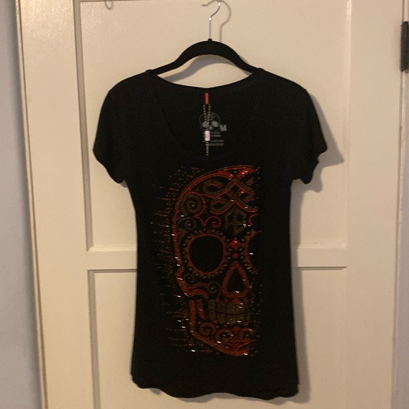 Ay Goey Black sparkly top Size M - Picture 1 of 5